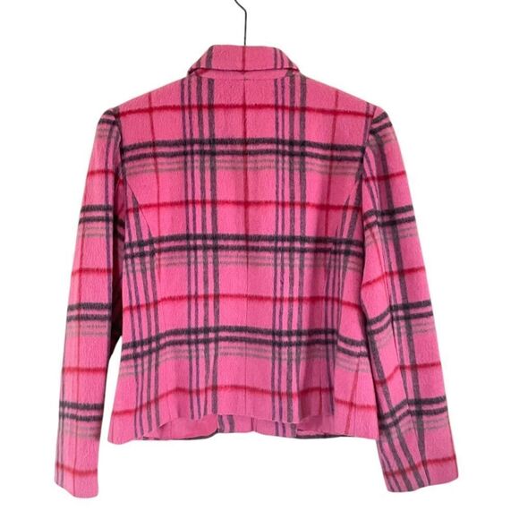 Vintage Pink Plaid Mohair Wool Jacket - Picture 2 of 6